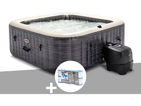 spa gonflable Intex PureSpa Ardoise carré Bulles 6 places