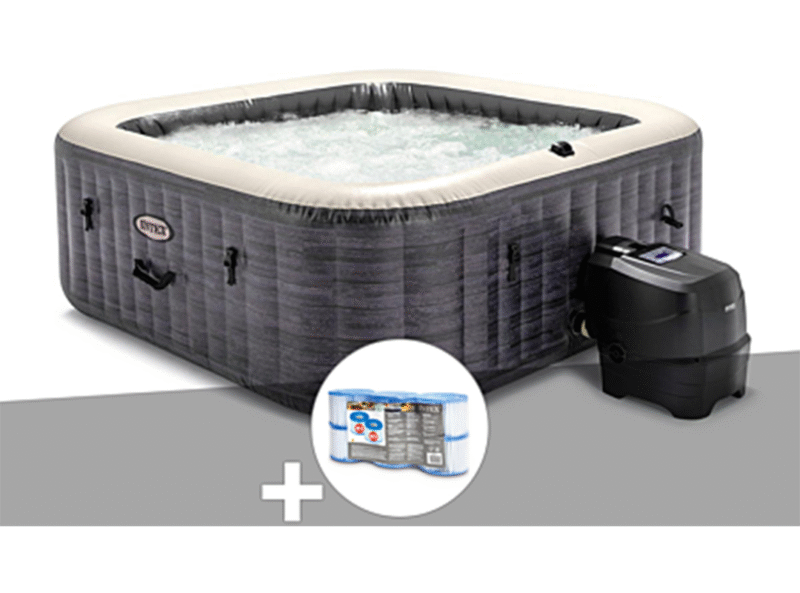 spa gonflable Intex PureSpa Ardoise carré Bulles 6 places