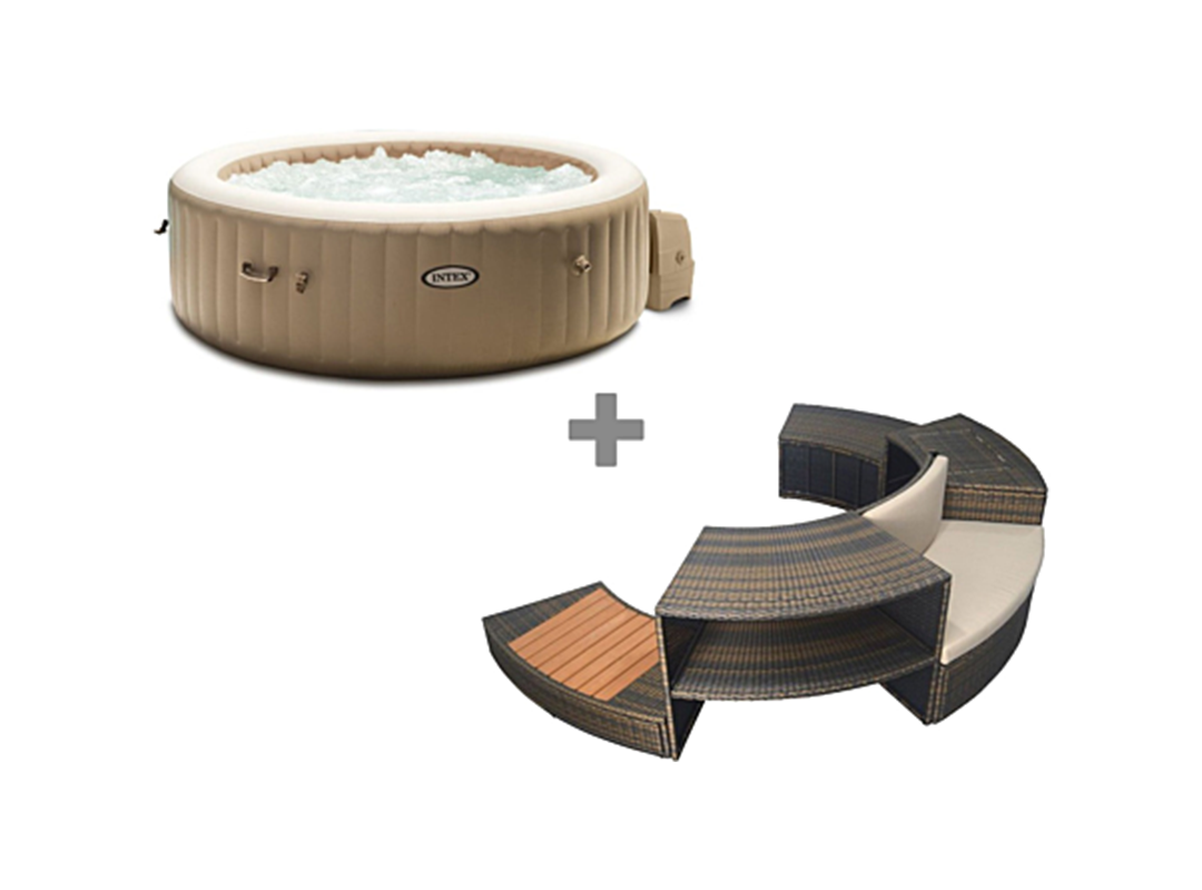 Pack spa gonflable Intex PureSpa Sahara Bulles 4 places