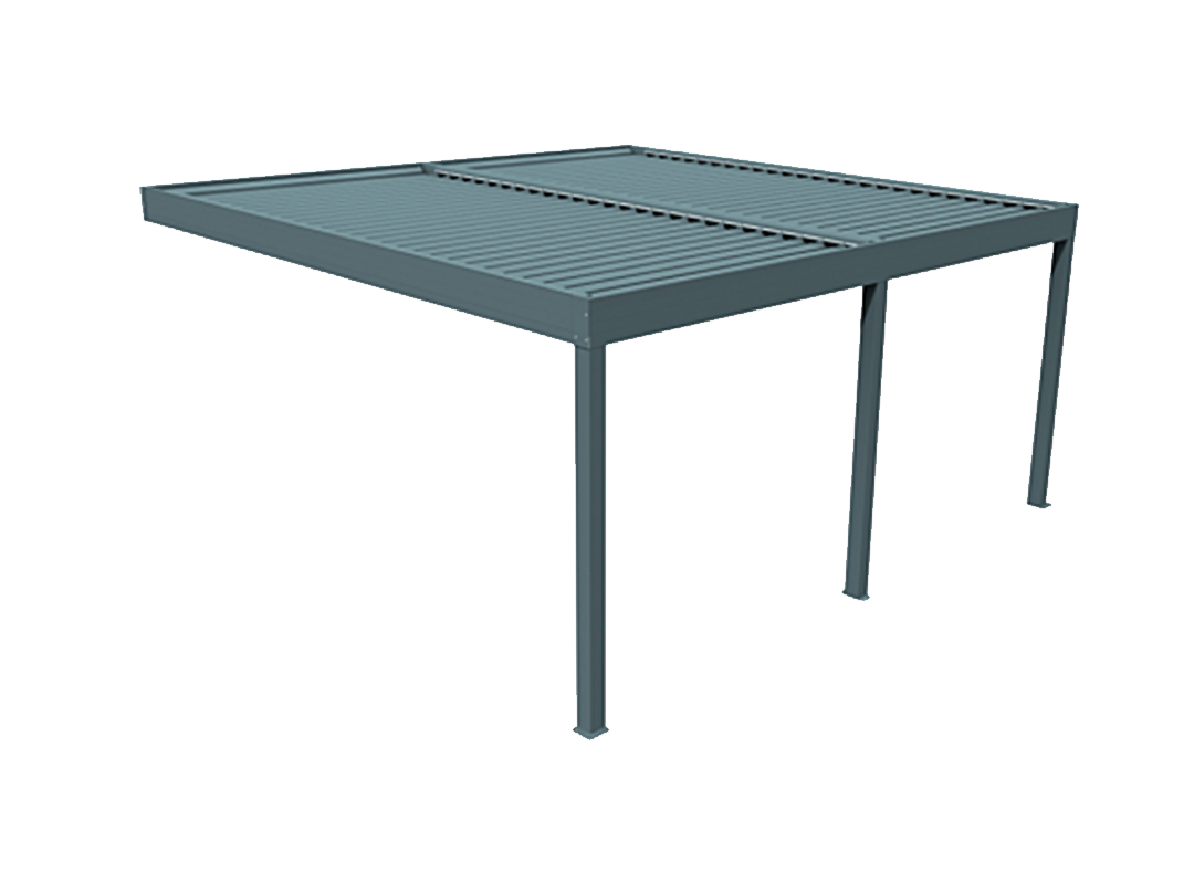 Pergola HELY Vérin à télécommande Gris 7,00x3,937m