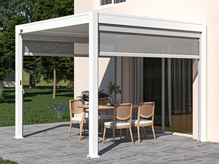 Pergola bioclimatique Ombréa autoportante Blanc 3x3M