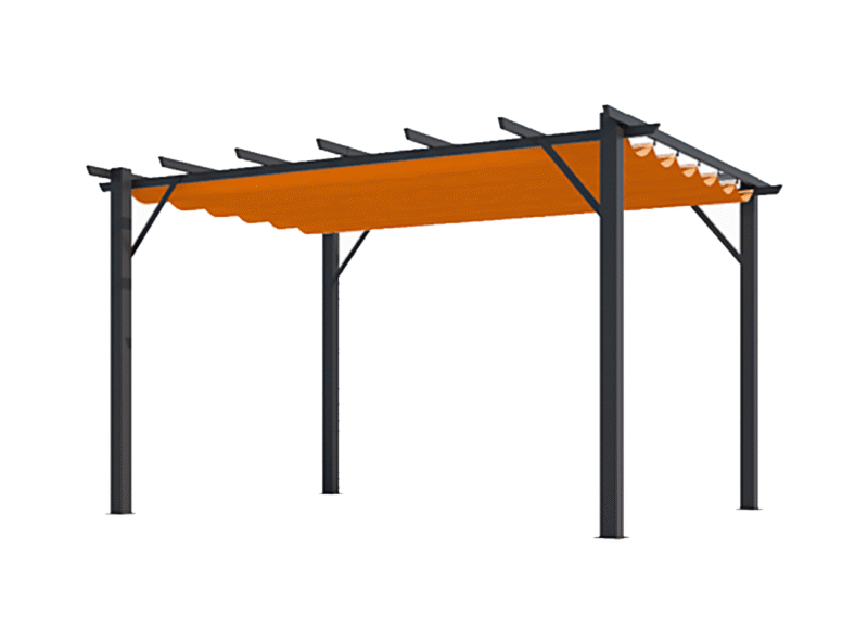 Pergola aluminium habrita 12 m2 gris anthracite