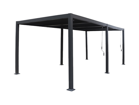 Pergola Windsor en aluminium gris 3x6 m