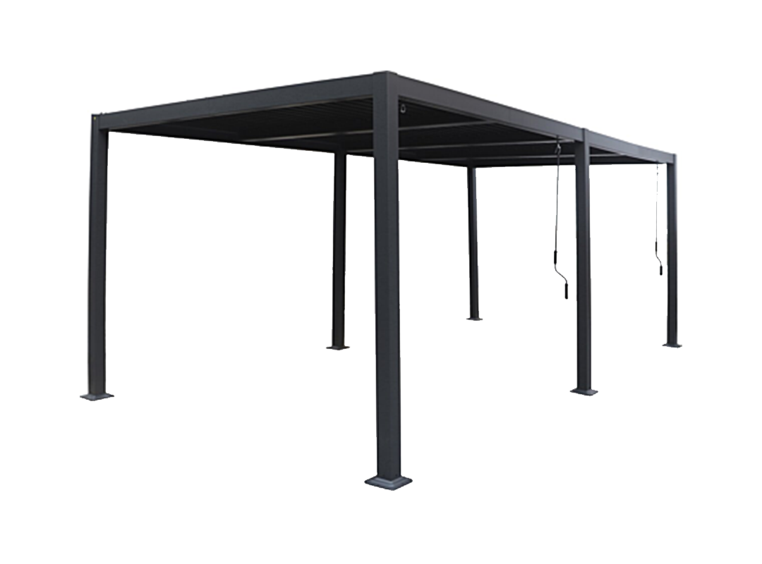 Pergola Windsor en aluminium gris 3x6 m