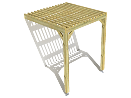 Pergola bois adossée sens largeur 2m x 2m