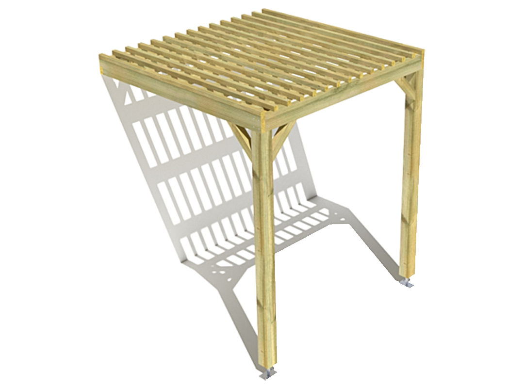 Pergola bois adossée sens largeur 2m x 2m