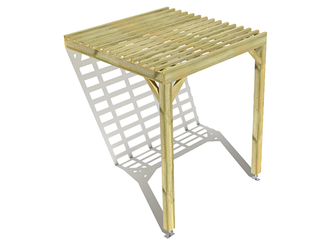Pergola bois indépendante avec couverture étanche 2m x 2m