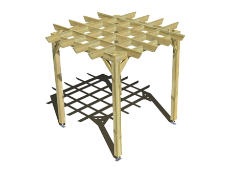Pergola bois  indépendante style retro