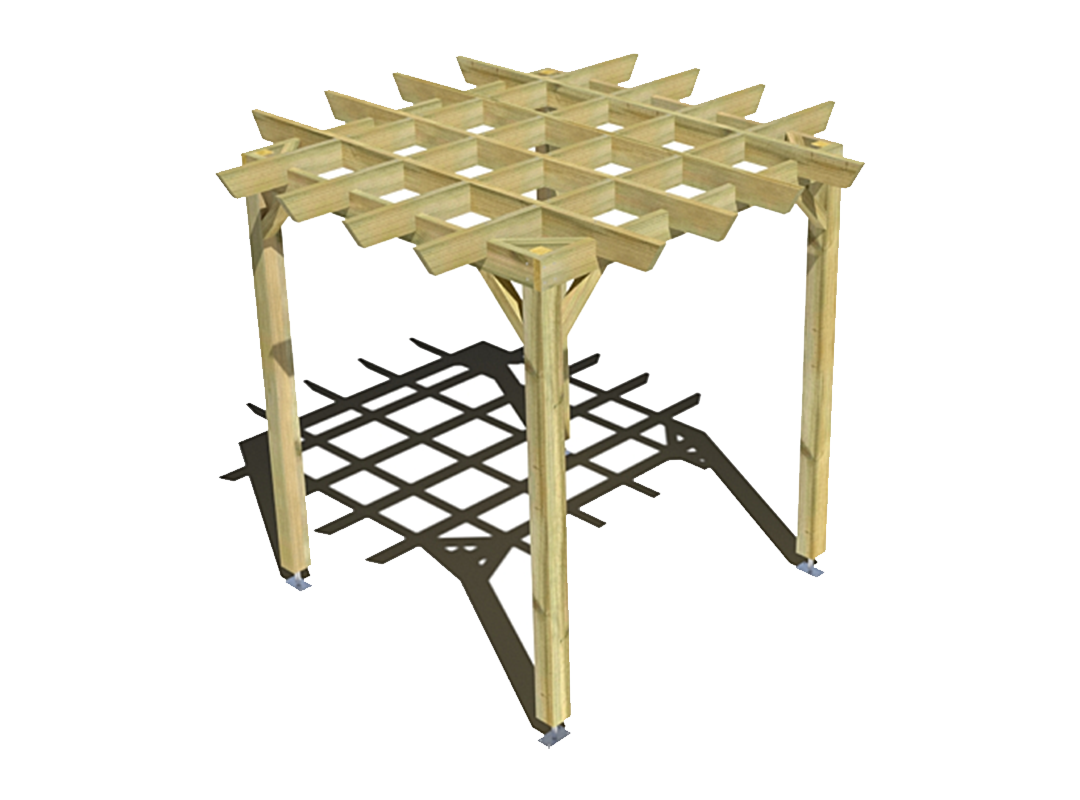Pergola bois  indépendante style retro