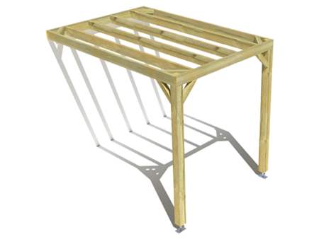Pergola bois  adossée sens profondeur 2m x 3m