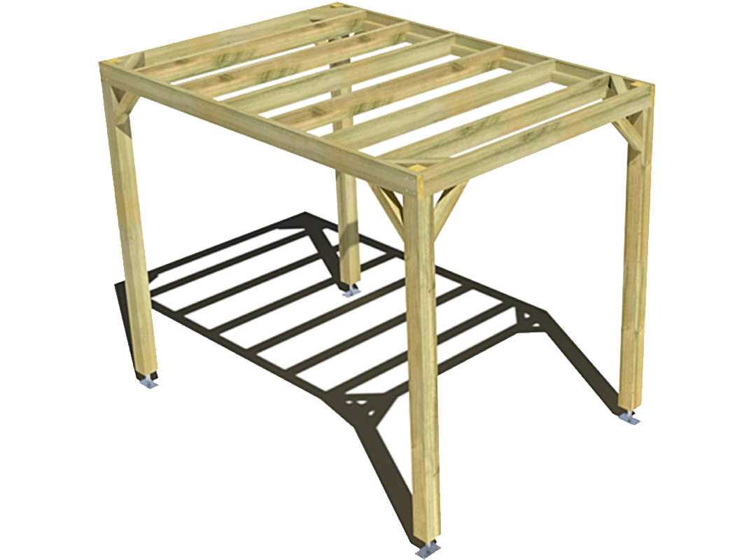 Pergola bois  indépendante sens largeur 2m x 3m
