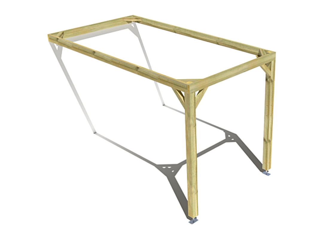 Pergola bois adossée  cadre simple 2m x 4m