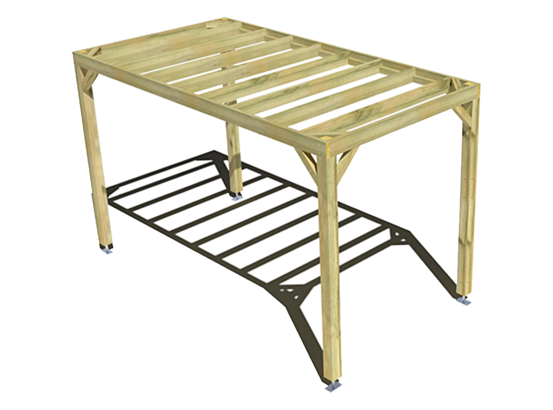 Pergola bois indépendante  sens largeur 2mx4m
