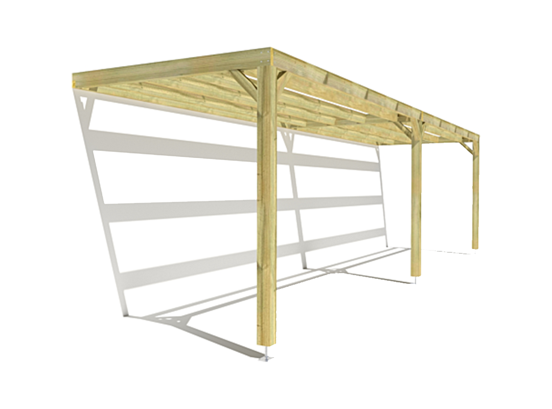 Pergola bois  adossée  sens largeur 10m x 2m