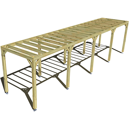 Pergola bois indépendante sens profondeur 10m x 2m