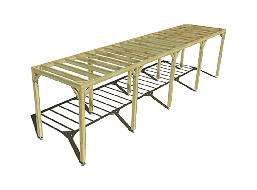 Pergola bois indépendante 10m x 2m