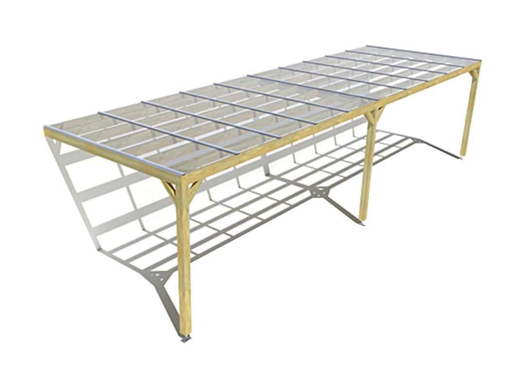 Pergola bois adossée couverture étanche 10m x 3m