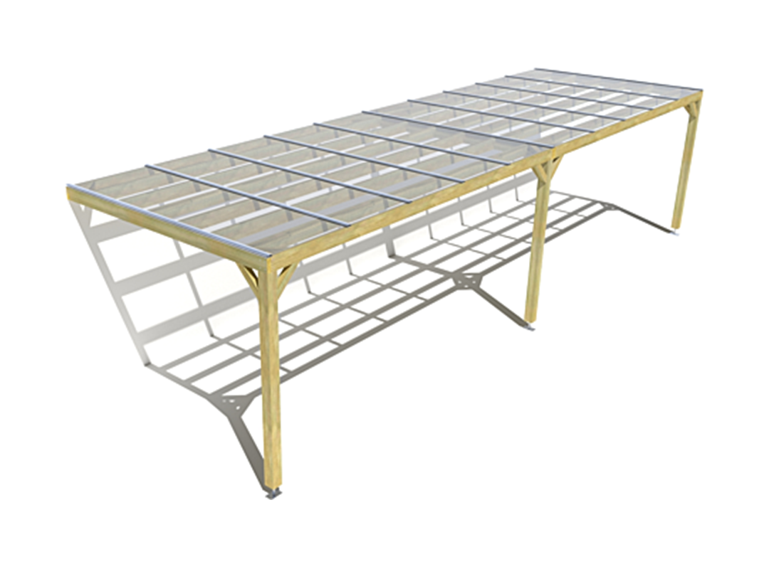 Pergola bois adossée avec couverture étanche 10m x 3m