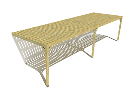 Pergola bois adossée sens largeur platelage bois 10m x 3m