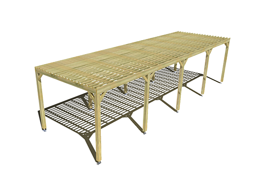 Pergola bois  indépendante lattage 10m x 3m