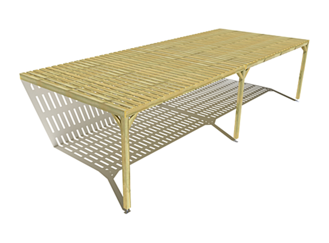 Pergola bois adossée sens largeur  10m x 4m
