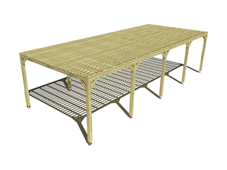 Pergola bois indépendante sens profondeur 10m x 4m