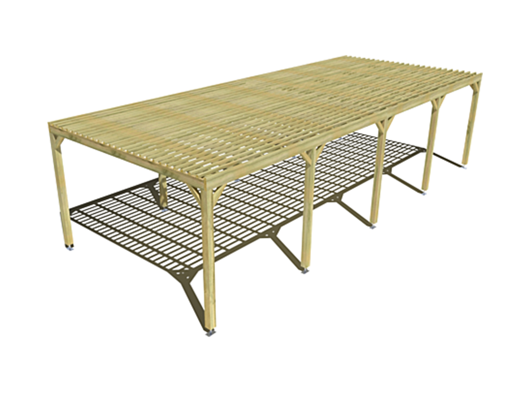 Pergola bois indépendante sens profondeur 10m x 4m
