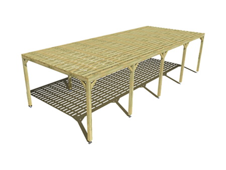 Pergola bois indépendante sens profondeur10m x 4m