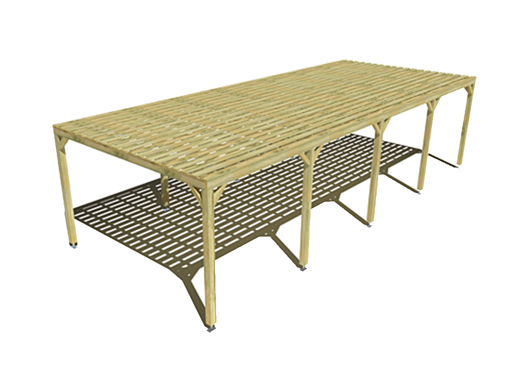 Pergola bois indépendante sens profondeur10m x 4m