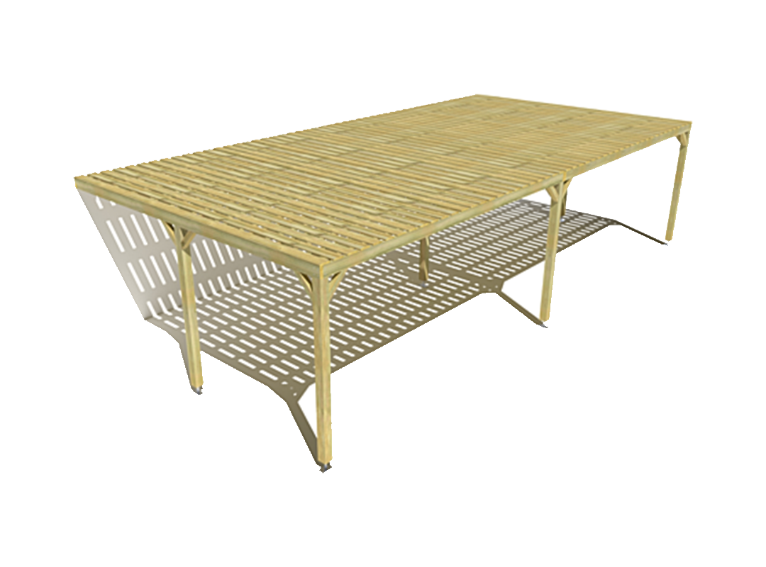 Pergola bois  indépendante style retro 10m x 4m