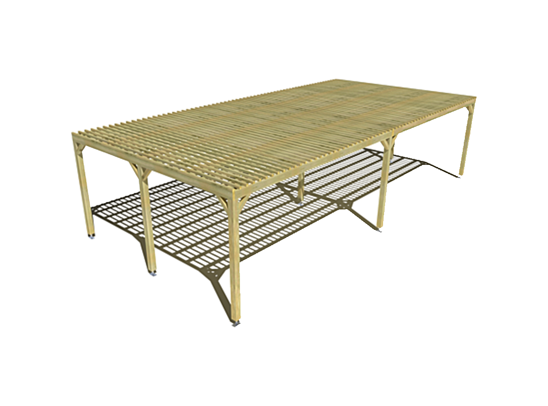 Pergola bois adossée sens largeur 10m x 5m