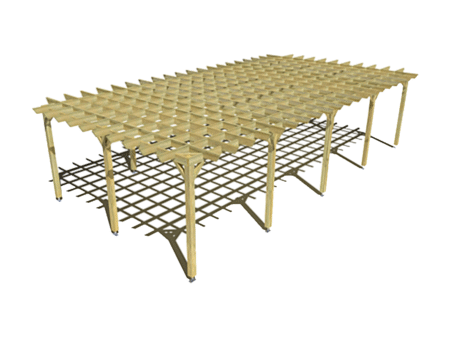 Pergola bois indépendante style retro