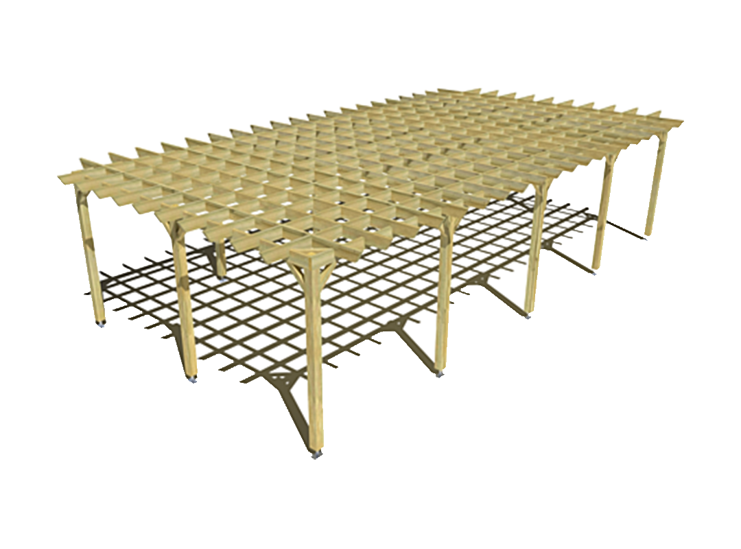 Pergola bois indépendante style retro