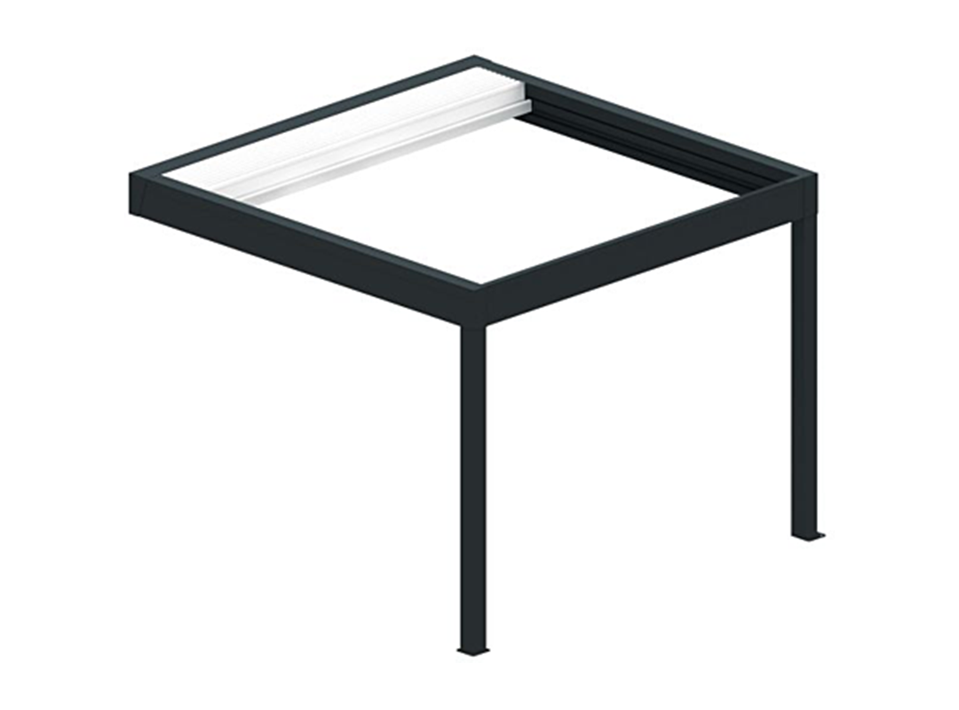 Pergola rétractable Mixte Gris anthracite Blanc