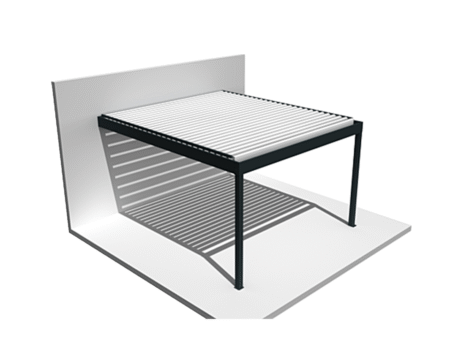 Pergola HELY Vérin à télécommande Gris 4,50x6,037m