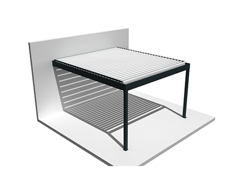 Pergola HELY Vérin à télécommande Gris 4,50x6,037m
