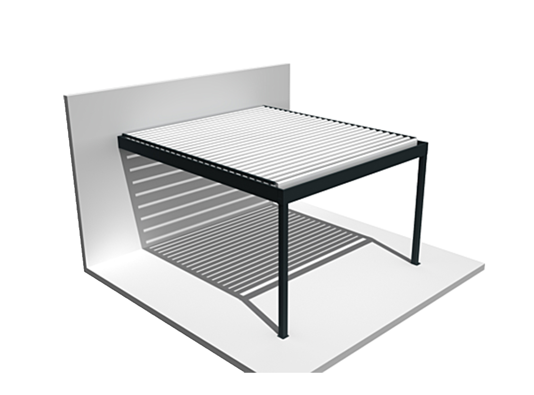 Pergola HELY Vérin à télécommande Gris 4,50x6,037m