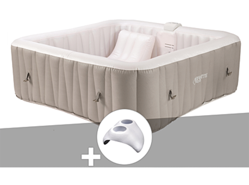spa gonflable Infinite carré Bulles 2 places + Porte verre