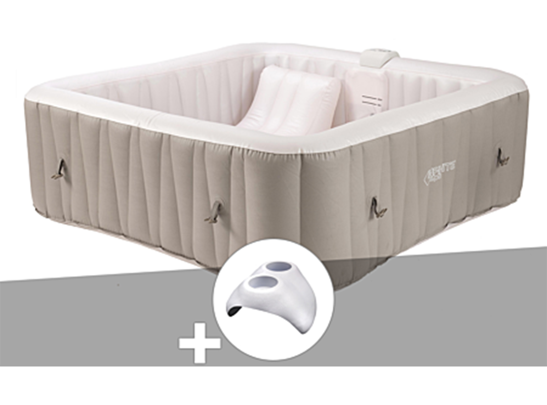 spa gonflable Infinite carré Bulles 2 places + Porte verre