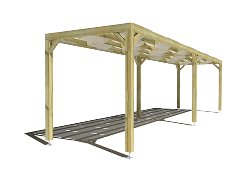 Pergola bois indépendante sens profondeur 10m x 2m – Image 2